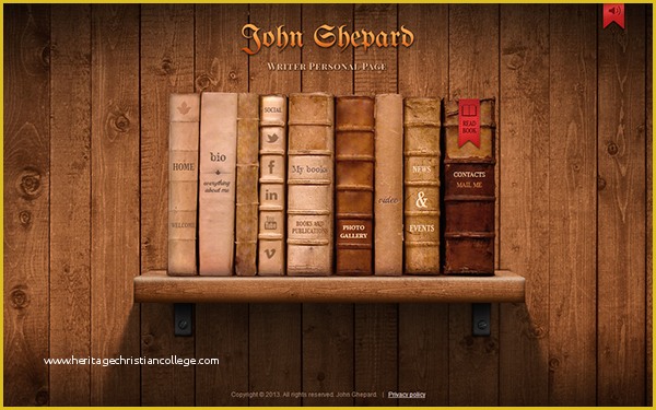 Free Website Templates for Writers Of John Shepard Writer Personal Page HTML5 Template On Behance