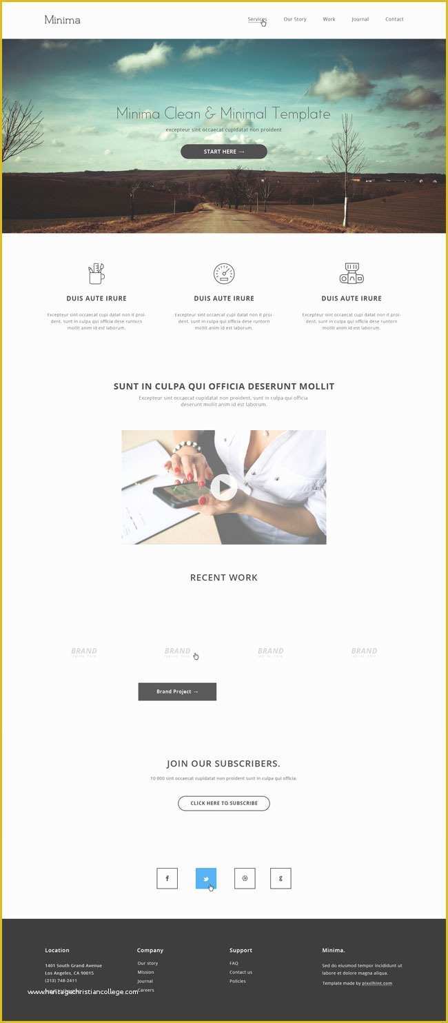 Free Website Templates HTML5 Of Minima Minimalist HTML5 Website Template