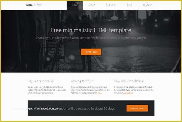 Free Website Templates HTML5 Of Nina Free HTML5 Template HTML5xcss3