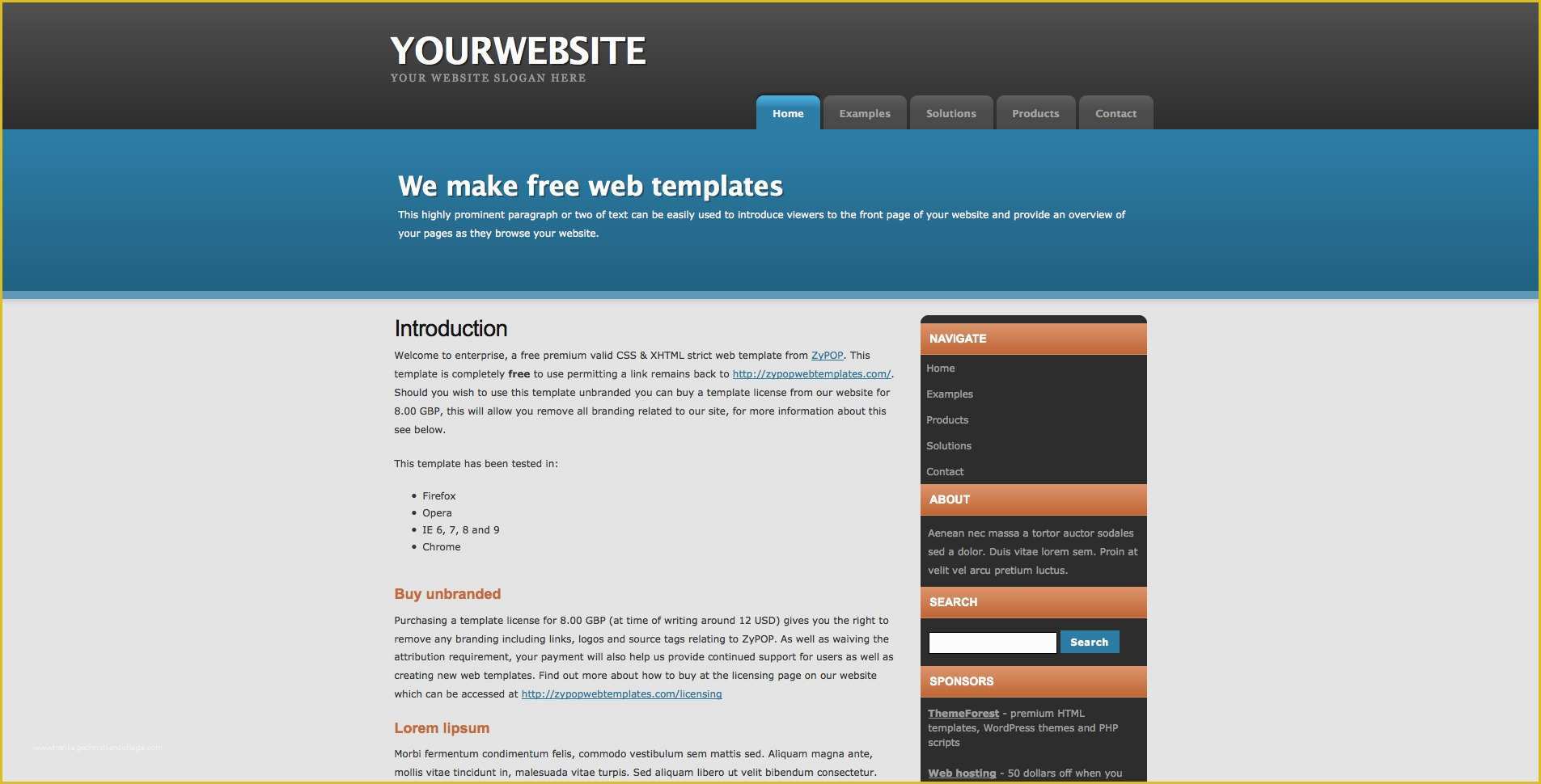 Free Website Templates Of Free Website Template