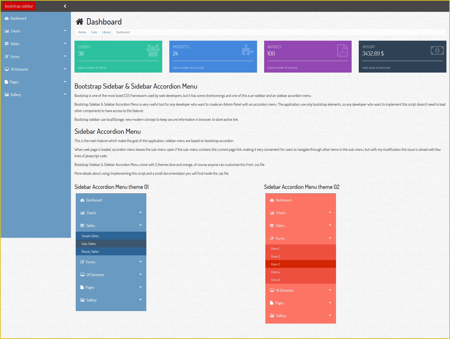 Bootstrap Sidebar Menu With Submenu On Hover