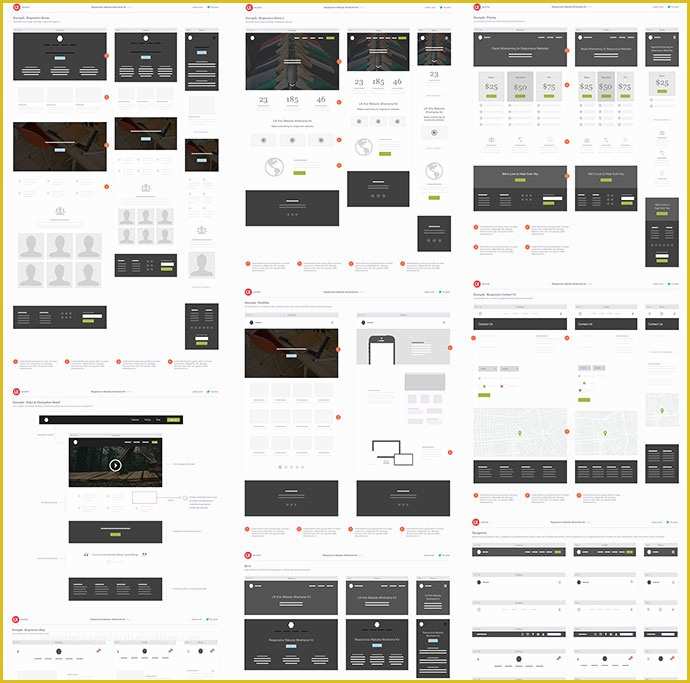 Free Website Wireframe Templates Of 20 Templates for Creating High Fidelity Wireframes Idevie