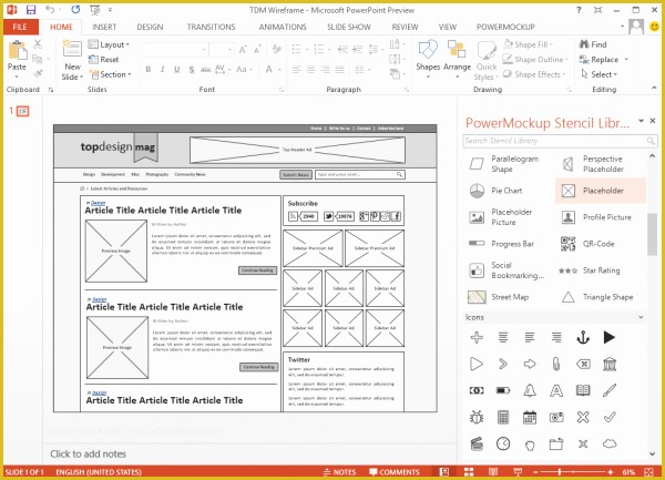 Free Website Wireframe Templates Of Powermockup Create Wireframes and Storyboards with