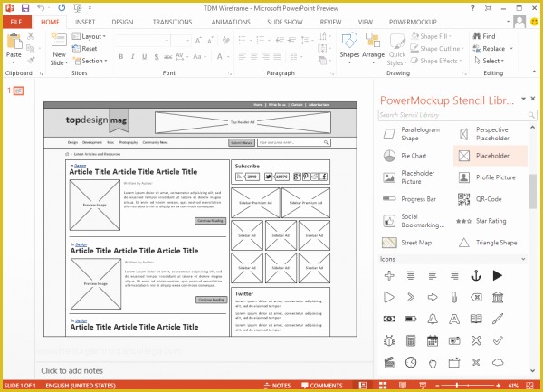 Free Website Wireframe Templates Of Powermockup Create Wireframes and Storyboards with