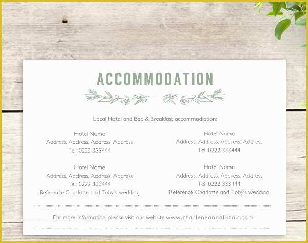 Free Wedding Accommodation Card Template Of 48 Sample Wedding Cards