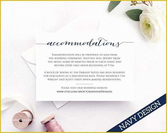 Free Wedding Accommodation Card Template Of Ac Modation Card Insert Wedding Information Card