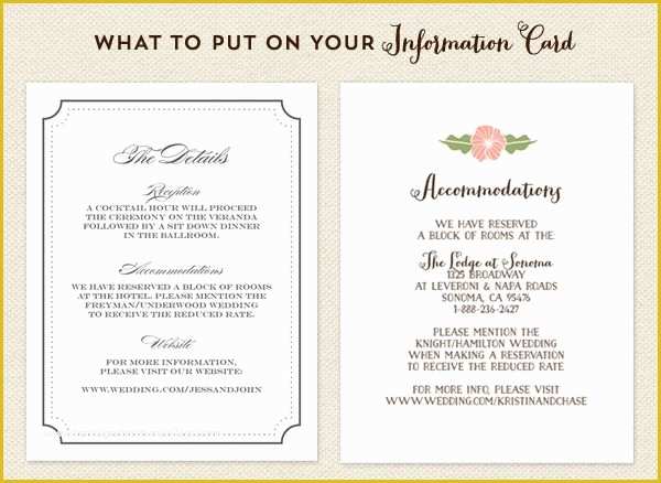 Free Wedding Accommodation Card Template Of Ac Modations Card On Pinterest