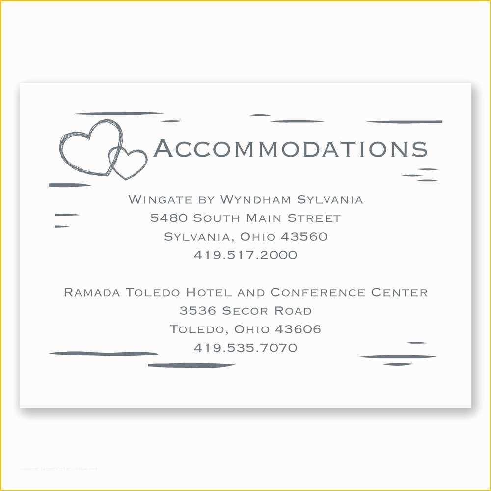 Free Wedding Accommodation Card Template Of Birch Bark Heart Ac Modations Card