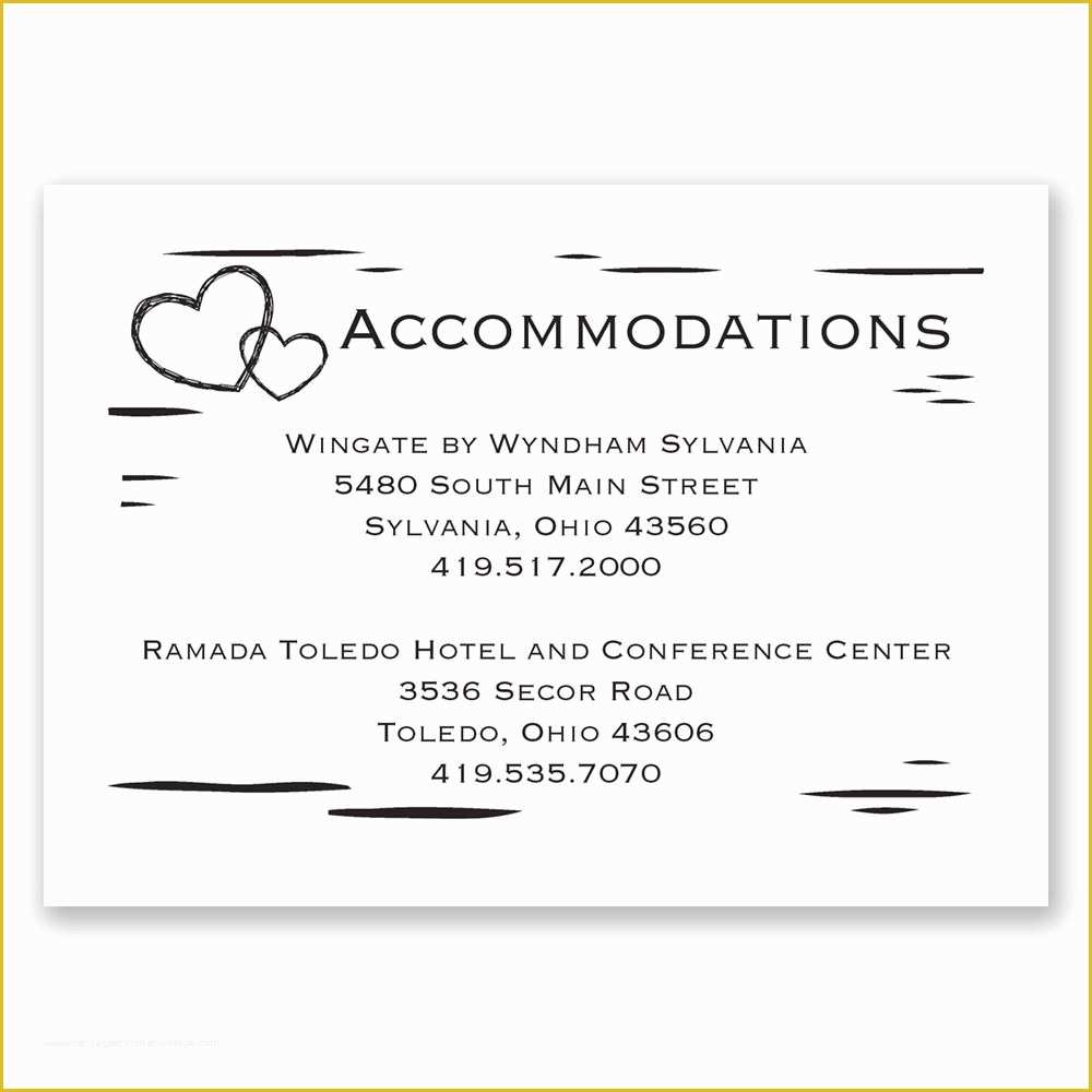 Free Wedding Accommodation Card Template Of Birch Bark Heart Ac Modations Card