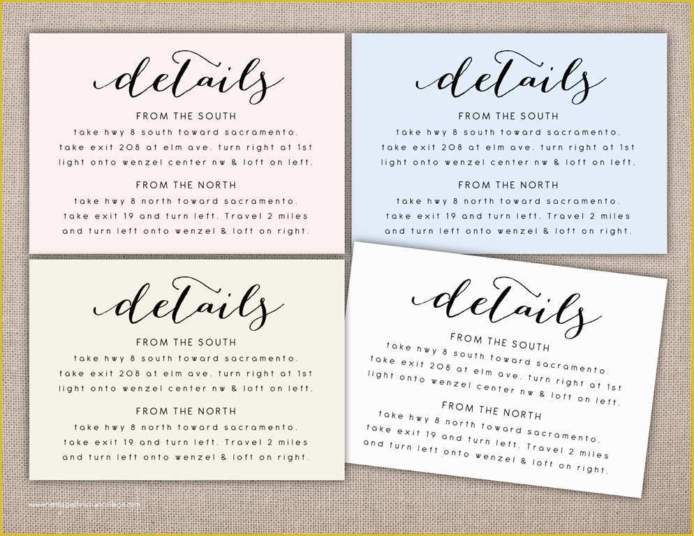 Free Wedding Accommodation Card Template Of Details Printable Card Wedding Information Printables