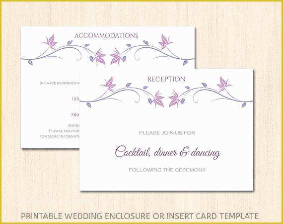 Free Wedding Accommodation Card Template Of Items Similar to Printable Wedding Enclosure Card Template