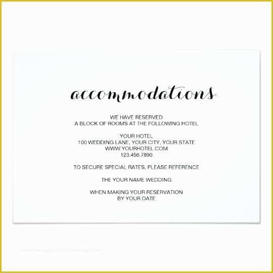 Free Wedding Accommodation Card Template Of Simple Elegant Modern Wedding Ac Modation Card Au