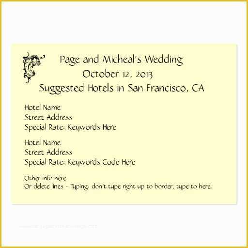 Free Wedding Accommodation Card Template Of Wedding Ac Modation Card Template Free Free