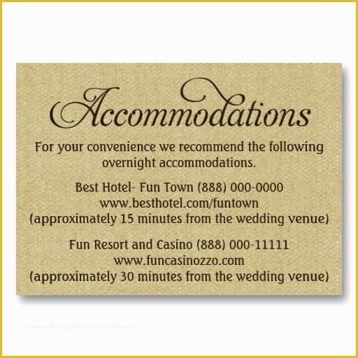 Free Wedding Accommodation Card Template Of Wedding Ac Modations Cards