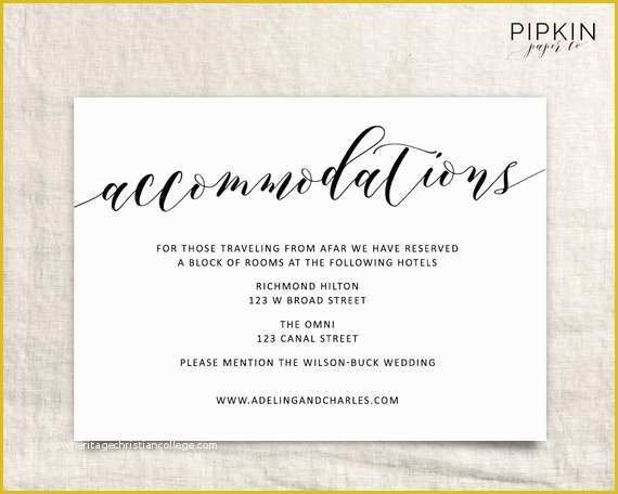 Free Wedding Accommodation Card Template Of Wedding Ac Modations Template Printable Ac Modations