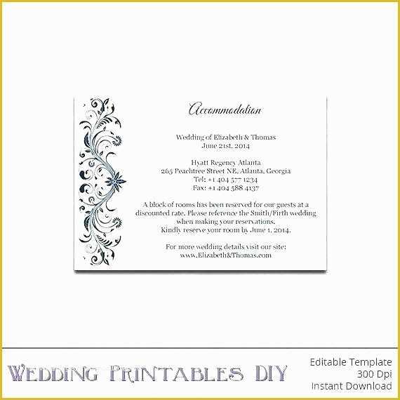 Free Wedding Accommodation Card Template Of Wedding Guest Information Card Template