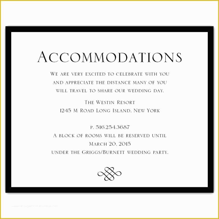 54 Free Wedding Accommodation Card Template