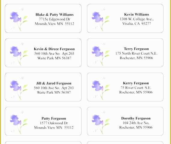 Free Wedding Address Label Templates Of 8 Wedding Address Label Template Excel Sampletemplatess