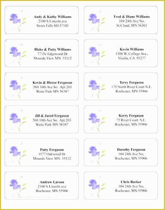 Free Wedding Address Label Templates Of 8 Wedding Address Label Template Excel Sampletemplatess