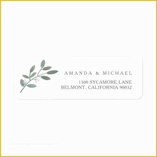 Free Wedding Address Label Templates Of Elegant Eucalyptus Wedding Envelope Return Address Label