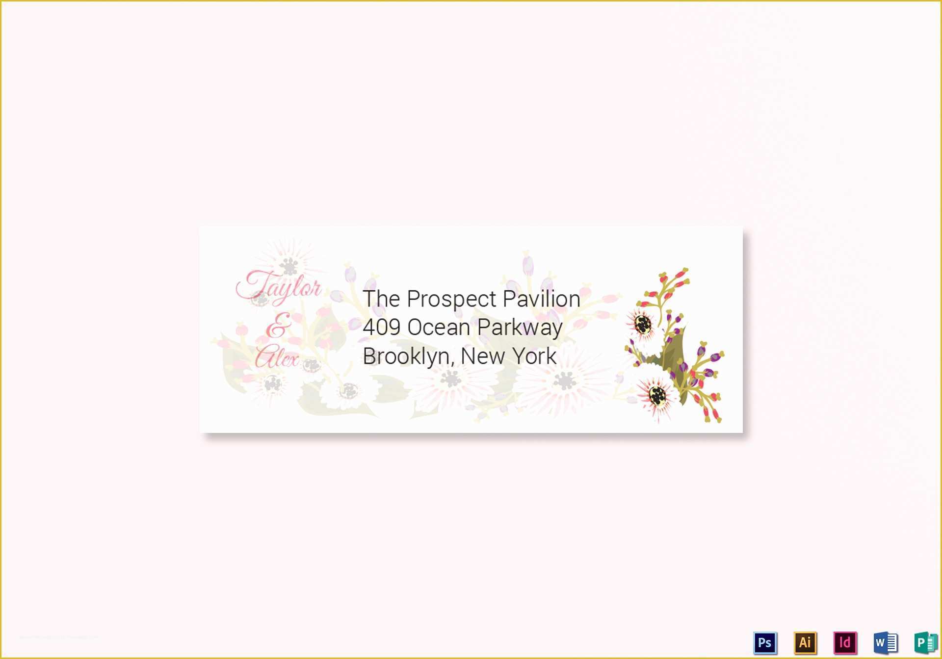 Free Wedding Address Label Templates Of Floral Wedding Address Labels Card Design Template In