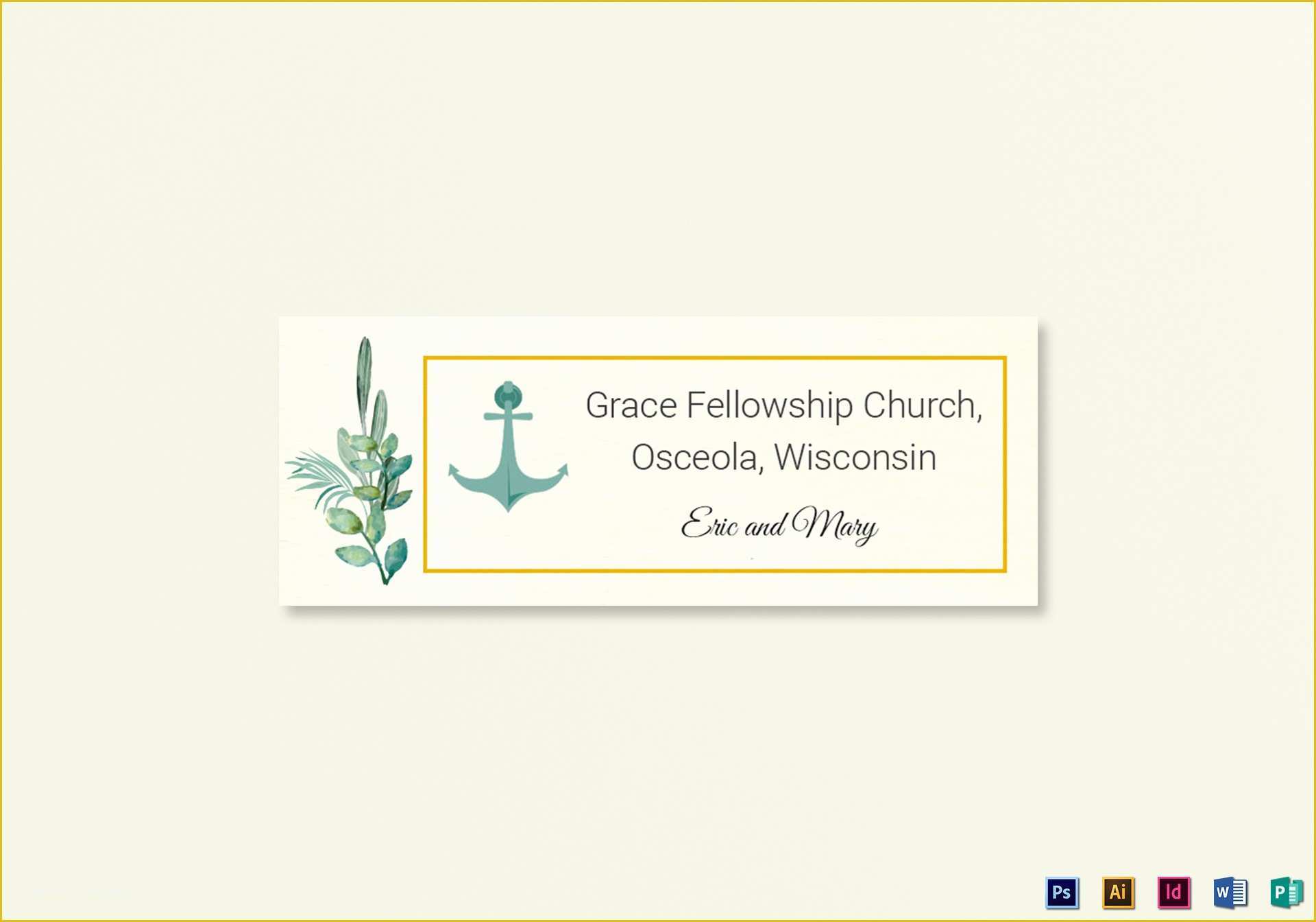 Free Wedding Address Label Templates Of Nautical Wedding Address Labels Card Template In Psd Word