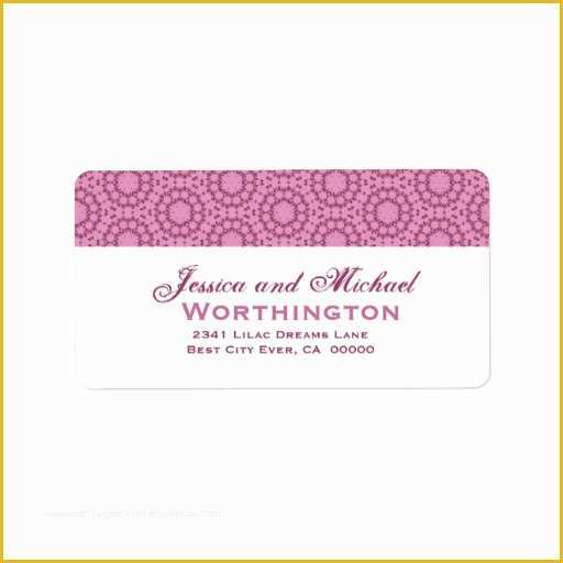 Free Wedding Address Label Templates Of Pink Circle Flowers Wedding Template Address Label