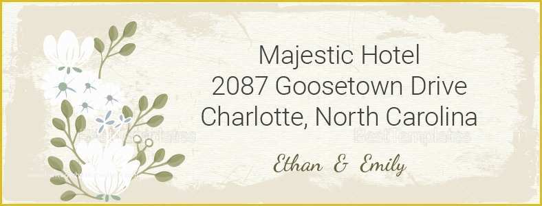 Free Wedding Address Label Templates Of Vintage Wedding Address Labels Card Template In Psd Word