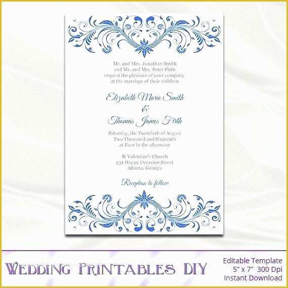 Free Wedding Announcement Templates Download Of Blank Wedding Invitations Templates Royal Blue Invitation