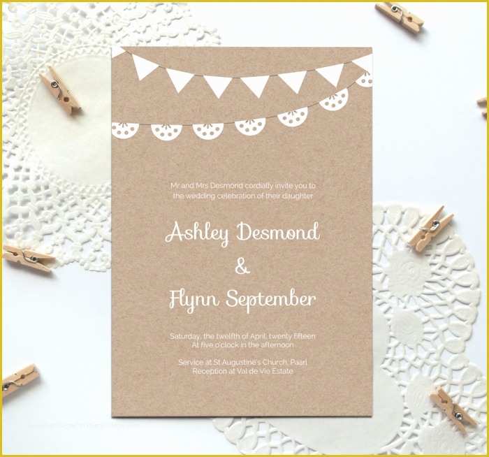 Free Wedding Announcement Templates Download Of Free Printable Wedding Invitation Template Kraft Paper