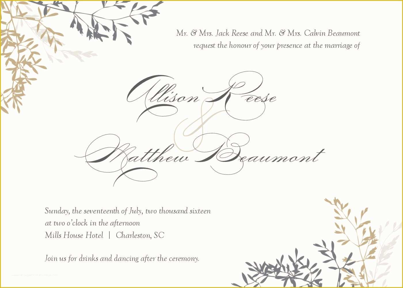 Free Wedding Announcement Templates Download Of Wedding Invitation Wedding Invitations Template Superb