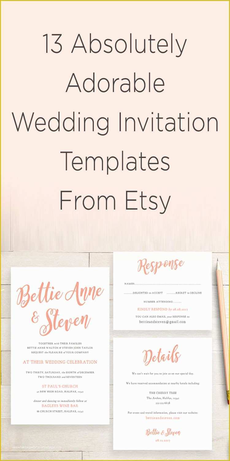 Free Wedding Blogger Templates Of 13 Etsy Wedding Invite Templates
