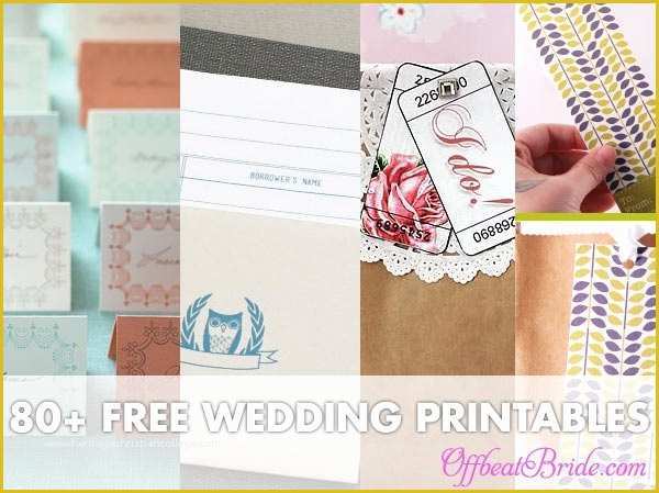 Free Wedding Blogger Templates Of 80 Free Wedding Printables A Huge List Of Able