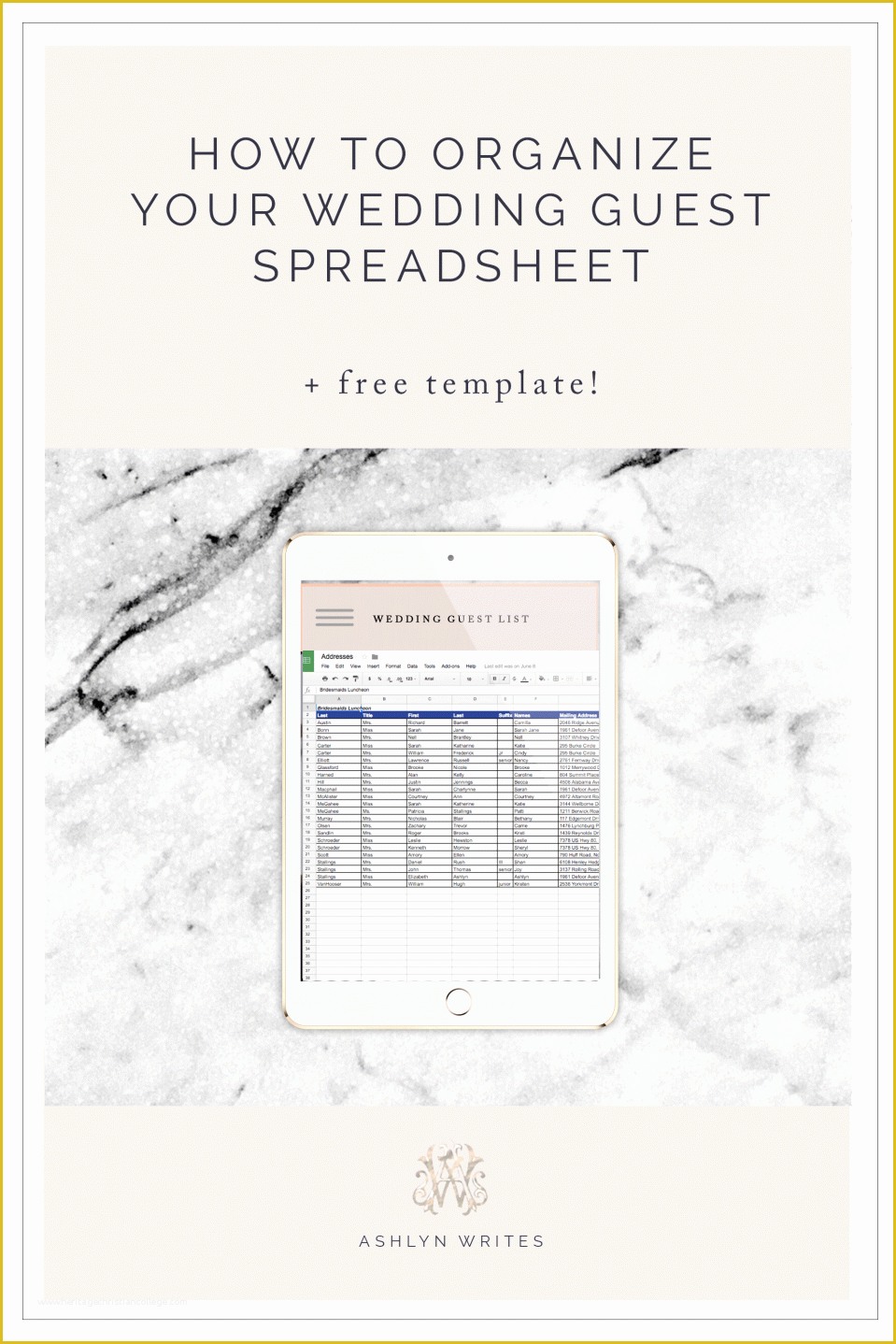 Free Wedding Blogger Templates Of How to organize A Wedding Guest List Spreadsheet Free