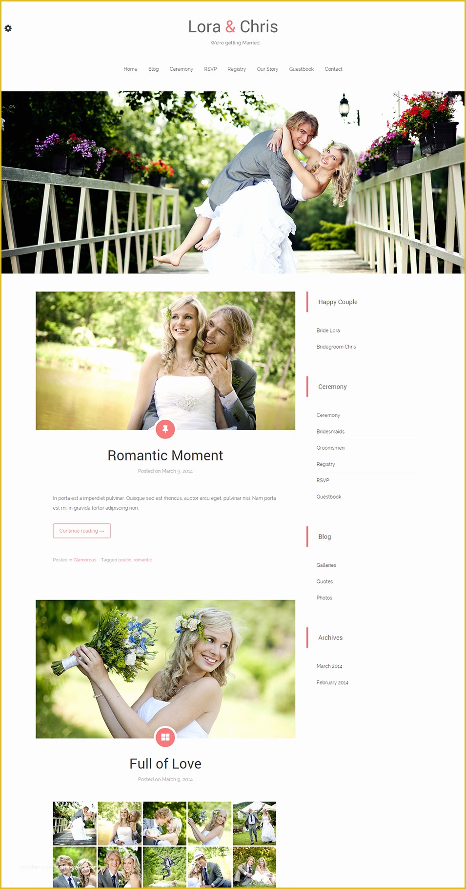 Free Wedding Blogger Templates Of Wedding Blog Website Templates &amp; themes