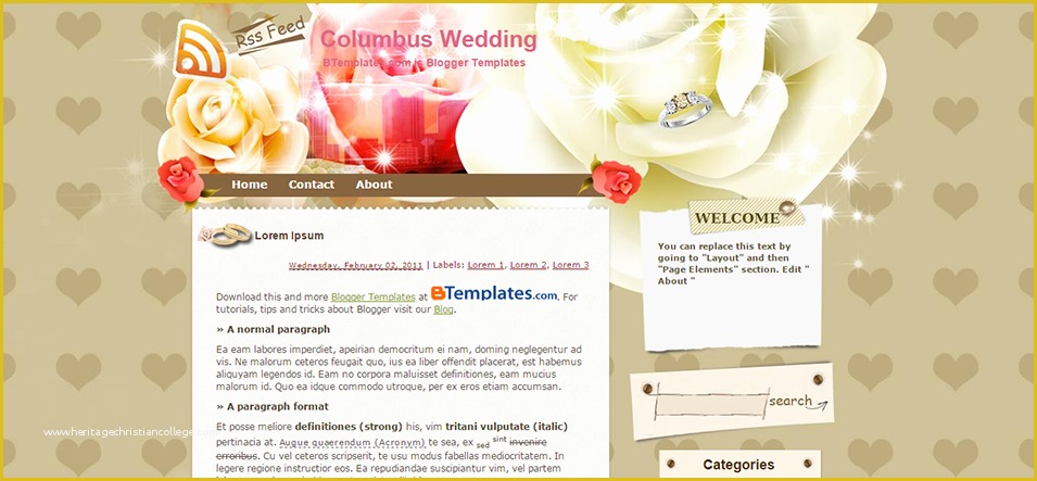 Free Wedding Blogger Templates Of Wedding Blog Website Templates & themes