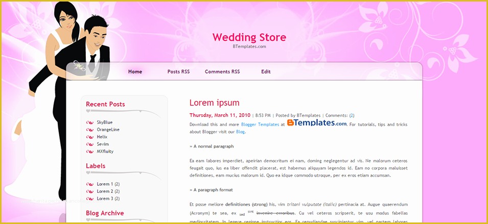 Free Wedding Blogger Templates Of Wedding Blog Website Templates & themes