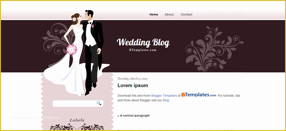 Free Wedding Blogger Templates Of Wedding Blog Website Templates & themes
