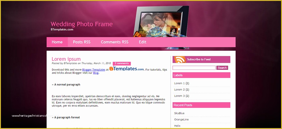 Free Wedding Blogger Templates Of Wedding Blog Website Templates &amp; themes