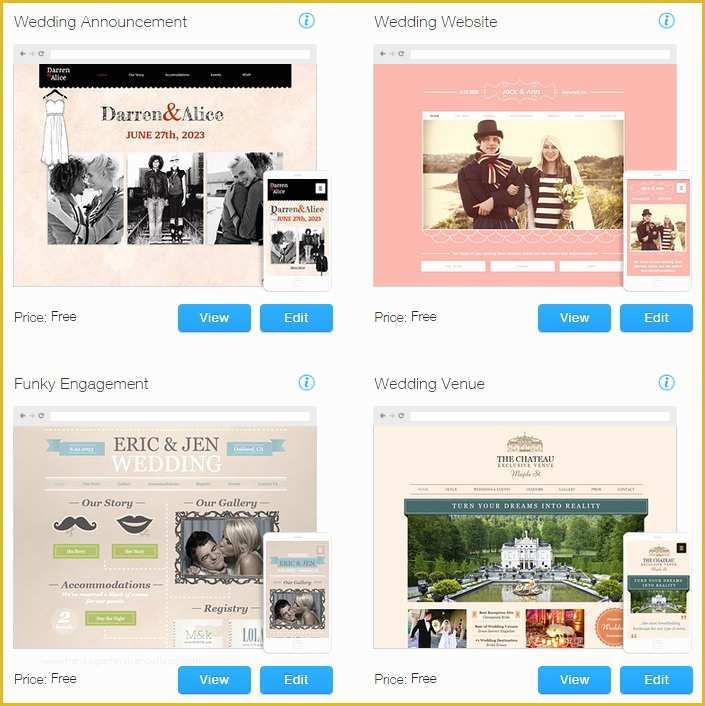 Free Wedding Blogger Templates Of Wix Website Templates for Weddings & events