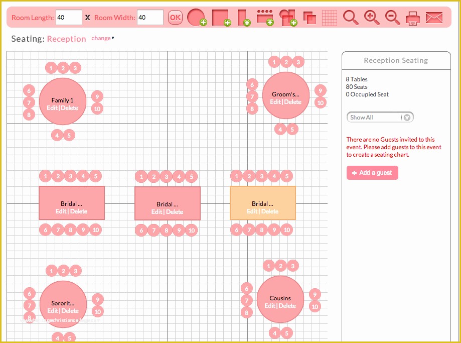 Free Wedding Floor Plan Template Of Free Wedding Seating Plan tool