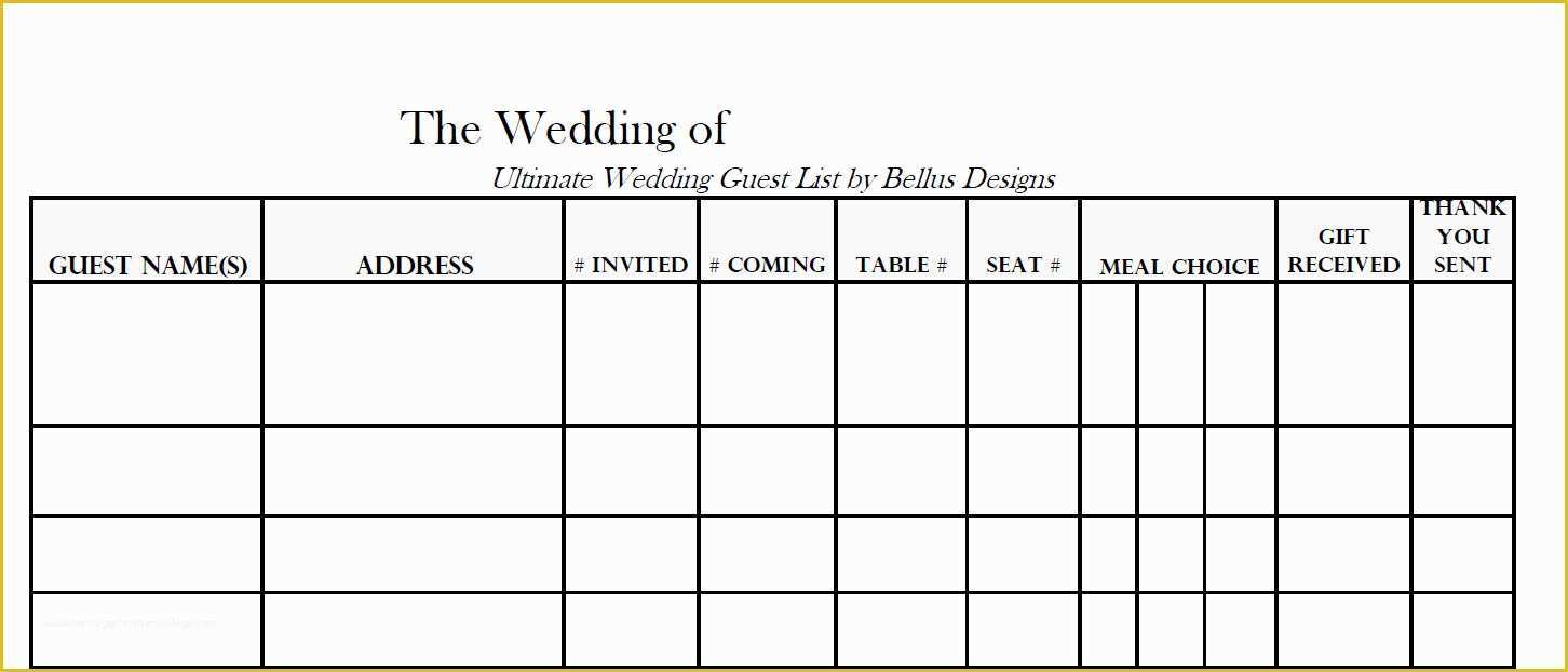 Free Wedding Guest List Template Of 17 Wedding Guest List Templates Excel Pdf formats