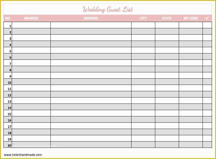 Free Wedding Guest List Template Of 17 Wedding Guest List Templates Excel Pdf formats