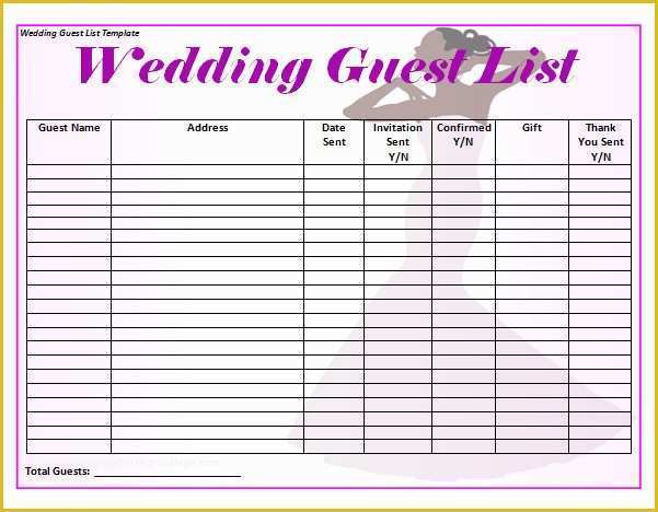 Free Wedding Guest List Template Of 17 Wedding Guest List Templates Pdf Word Excel