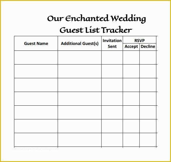 Free Wedding Guest List Template Of 17 Wedding Guest List Templates Pdf Word Excel