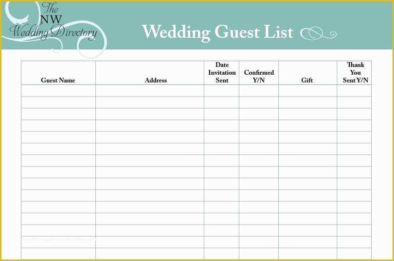 Free Wedding Guest List Template Of 30 Free Wedding Guest List Templates Templatehub