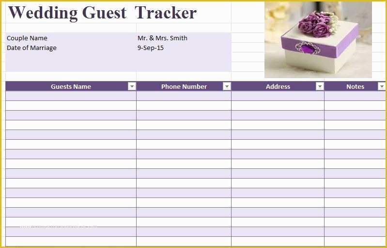 Free Wedding Guest List Template Of 37 Free Beautiful Wedding Guest List &amp; Itinerary Templates