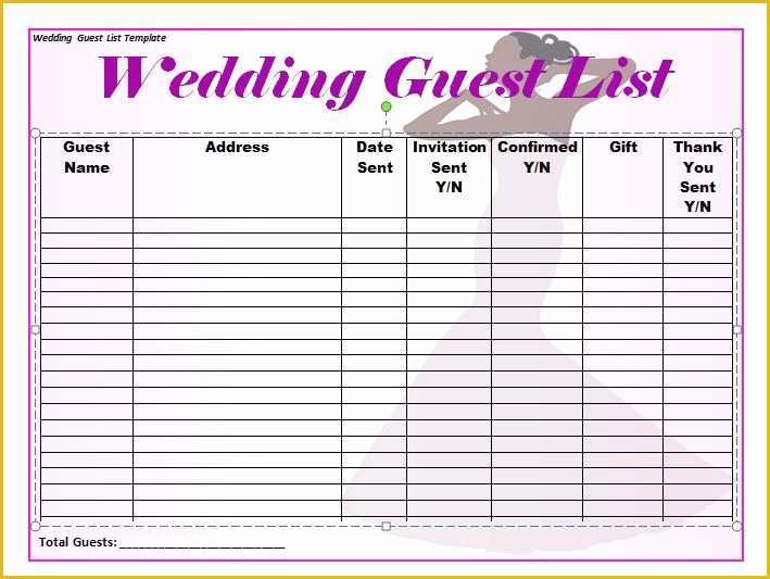 Free Wedding Guest List Template Of 37 Free Beautiful Wedding Guest List & Itinerary Templates