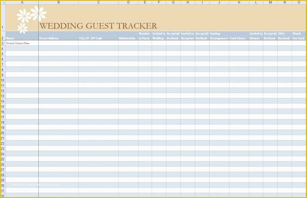 Free Wedding Guest List Template Of 7 Free Guest List Templates Excel Pdf formats
