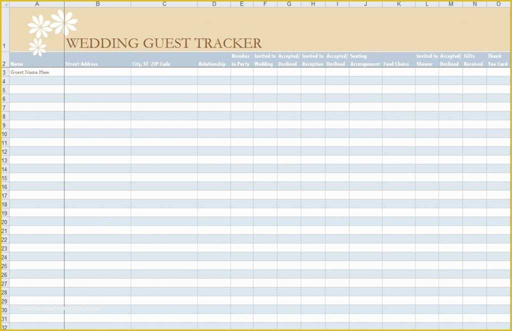 Free Wedding Guest List Template Of 7 Free Guest List Templates Excel Pdf formats